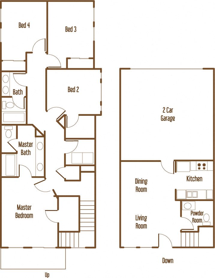 Parkside Villas 4 bedroom 3.5 bathroom floor plan Parkside Villas 4 bedroom 3.5 bathroom floor plan